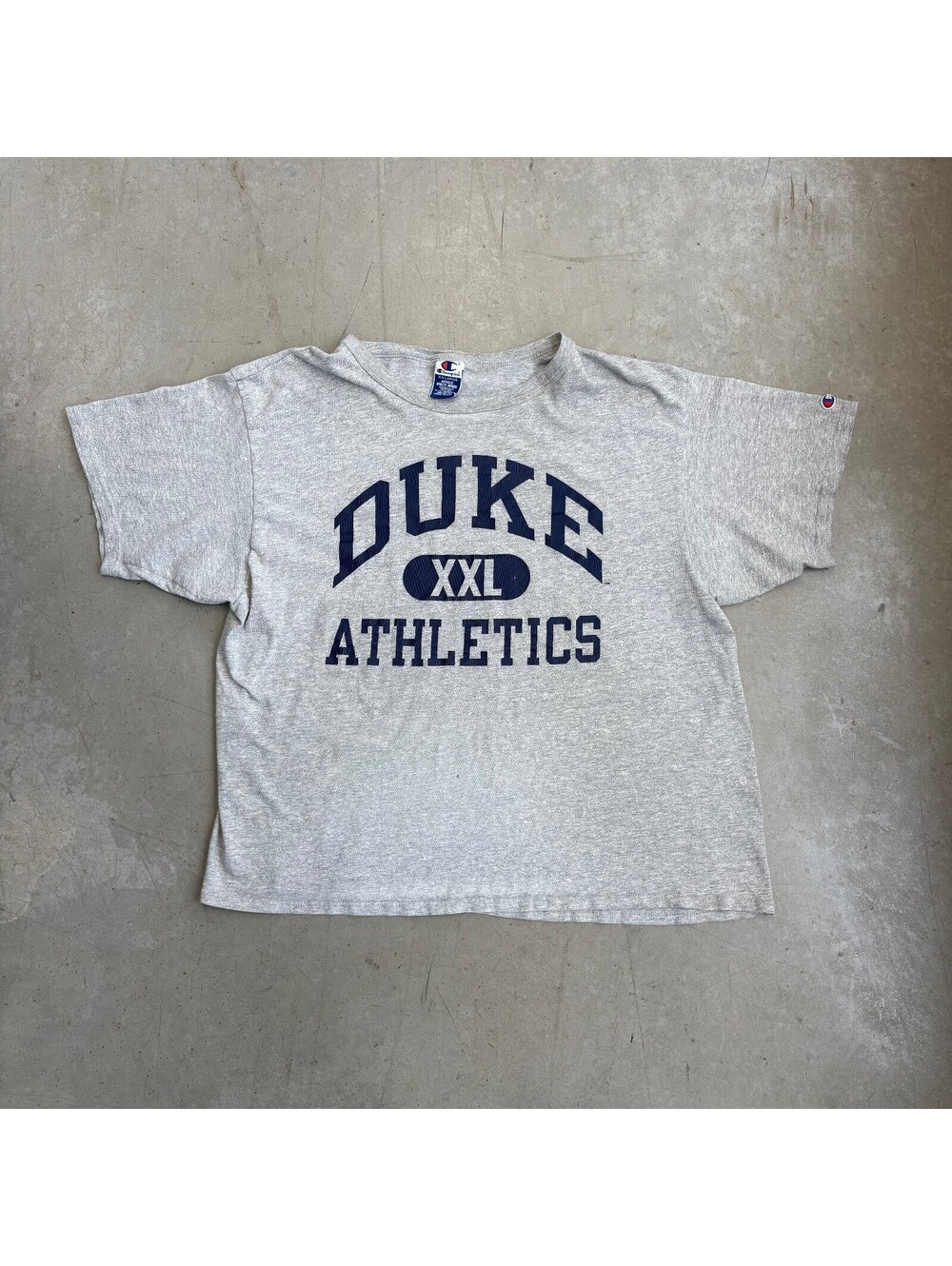Vintage 80s Duke Athletics Spellout Champion T-Shirt Extra Extra Large Gray